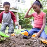 African American children enjoying the fresh air physical activi